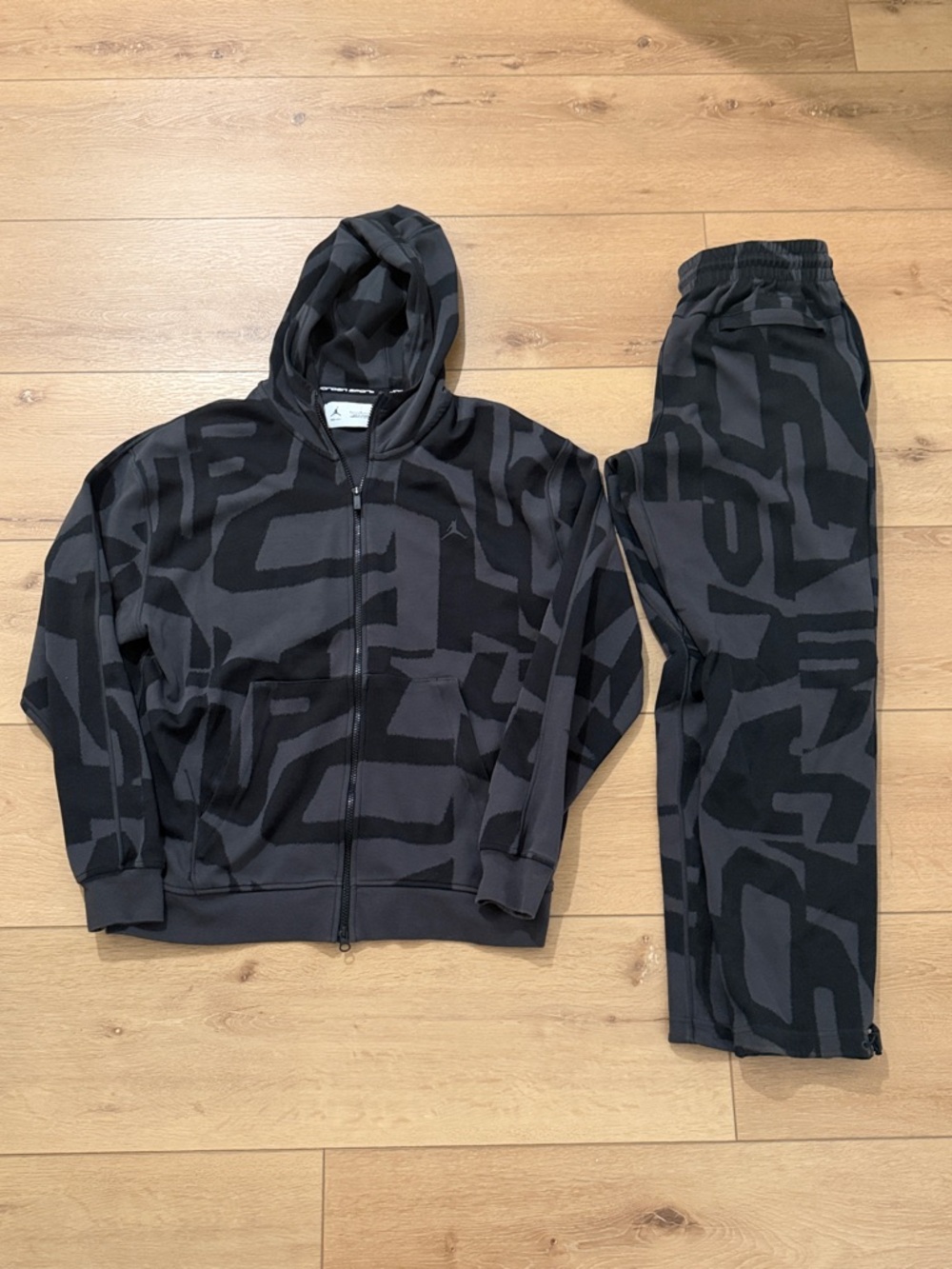 Jordan Black & Gray Men’s Hooded Pants Set
